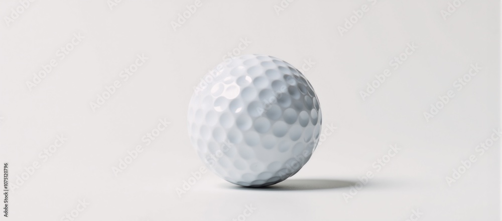 White-background image showcasing an isolated golf ball with full depth of field focus White-background image showcasing an isolated golf ball with full depth of field focus