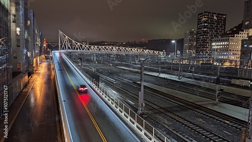 Oslo, Norway, Nordenga bridge, October 19, 2024: View of the city's modern architecture. Modern real estate, apartment buildings photo