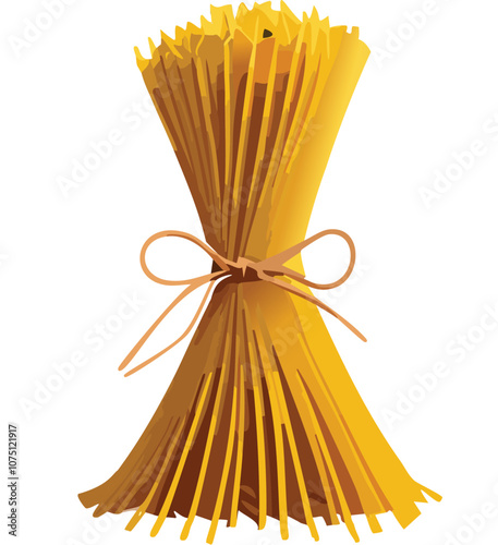 Illustration of pasta for cooking on white background.