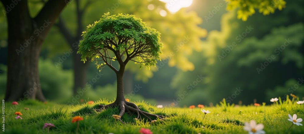 A family tree featuring a beautiful symbolic magic tree as its centerpiece representing the beginnings of life A family tree featuring a beautiful symbolic magic tree as its centerpiece representing the beginnings of life