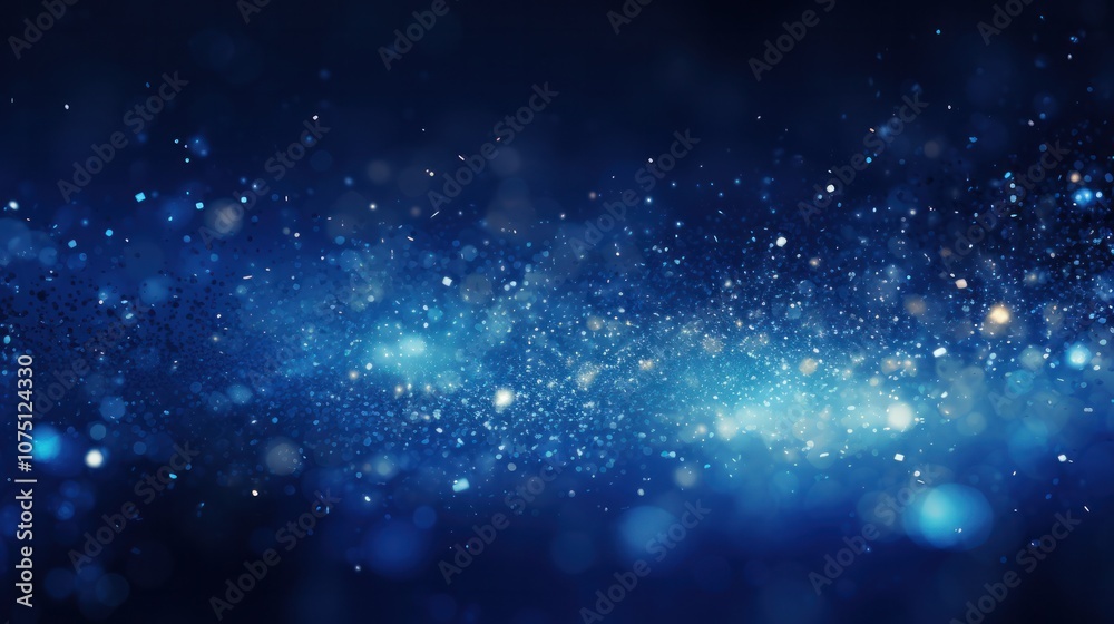 A captivating dark blue abstract background with a myriad of glowing particles scattered throughout. The particles sparkle and shimmer, resembling stars in a night sky A captivating dark blue abstract background with a myriad of glowing particles scattered throughout. The particles sparkle and shimmer, resembling stars in a night sky