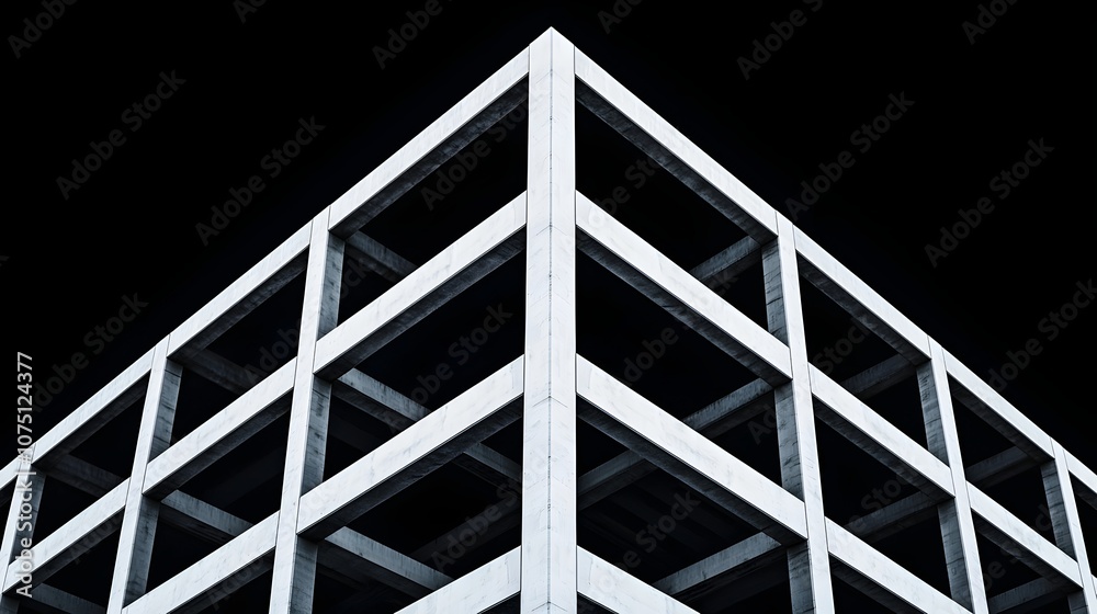 Architectural X Ray Blueprint 3D Rendering of Building Structure with Beams and Pillars Architectural X Ray Blueprint 3D Rendering of Building Structure with Beams and Pillars
