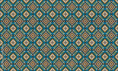 American tribal ethnic native pattern.Traditional Navajo,Aztec,Apache,Southwest and Mexican style fabric pattern.Abstract vector motifs pattern.For fabric,clothing,blanket,carpet,woven,wrap,decoration