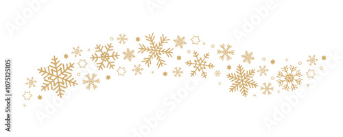 snowflakes and stars border isolated on transparent background vector illustration