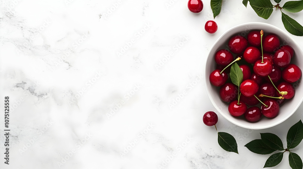 Fresh Ripe Cherries in a Bowl on Marble Background, red cherries, sweet cherries, fresh cherries, cherry bowl, cherries in bowl Fresh Ripe Cherries in a Bowl on Marble Background, red cherries, sweet cherries, fresh cherries, cherry bowl, cherries in bowl
