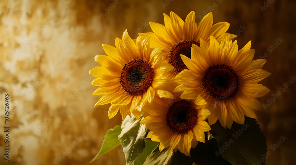 Photo Sunflowers Golden Light Floral Still Life Photo Sunflowers Golden Light Floral Still Life