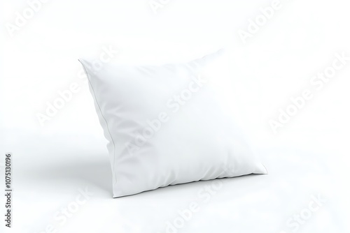 White pillow mockup, isolated, side view, 3d rendering. Empty cushion for sleep mockup