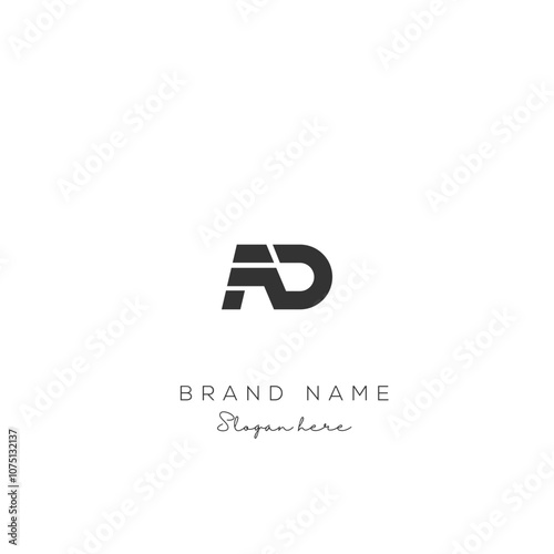 Initial Letter AD Logo Design. AD Logo template. Creative And Modern AD logo.