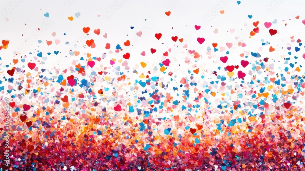Colorful heart confetti shower creates a festive atmosphere for celebrations at vibrant gatherings Colorful heart confetti shower creates a festive atmosphere for celebrations at vibrant gatherings
