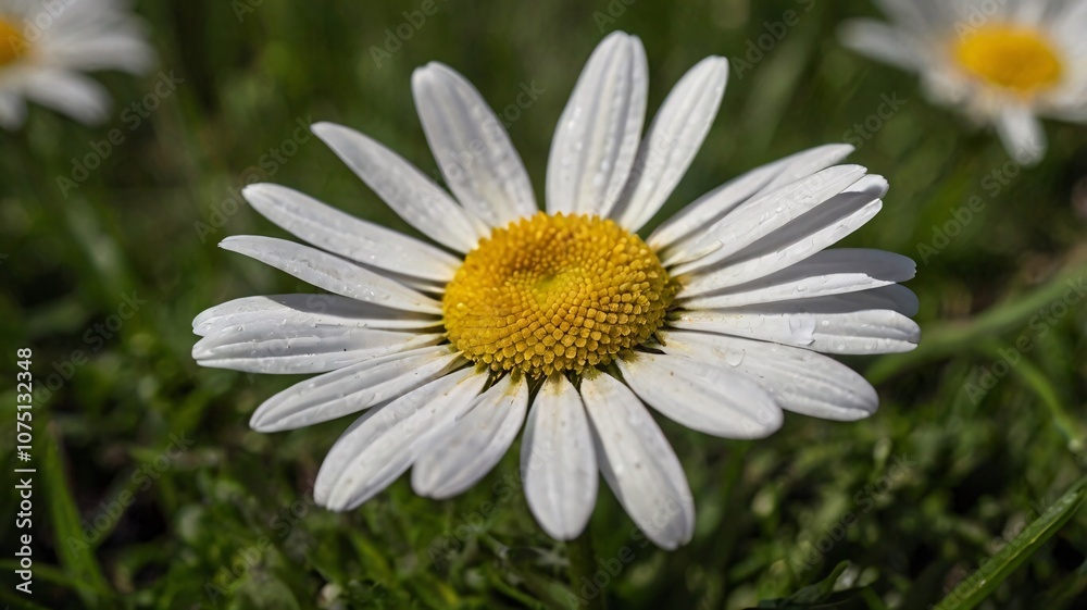 White Daisy with Yellow Center. White Daisy with Yellow Center.