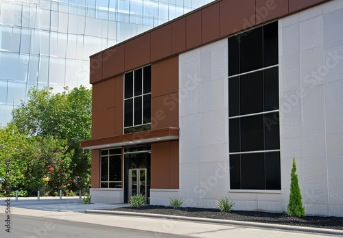 Unoccupied generic building entrance, business or professional office space.