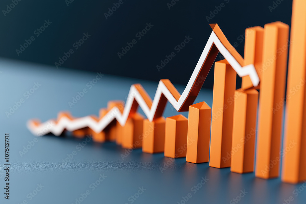 Obraz premium Stock Price Decline, a line graph depicting a sharp decrease in stock values, highlighting a significant downward trend in the market.