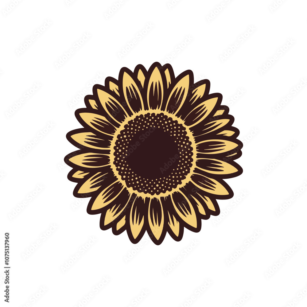Fototapeta premium A sunflower silhouette black vector artwork illustration