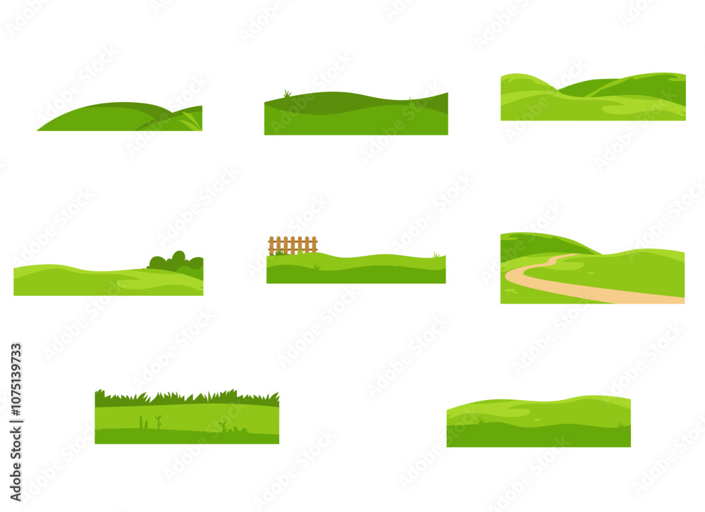 Obraz premium Green Field Landscape SET