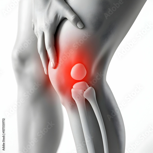 3D Illustration Knee Pain, Joint Inflammation, Arthritis photo