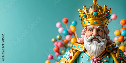 Reyes Magos Festive Carnival Scene with Glossy Background, Colorful Carnival Elements, and Ample Copy Space for Text - Ideal for Carnival Themed Advertisements or Magazine Covers in Photo Stock Concep