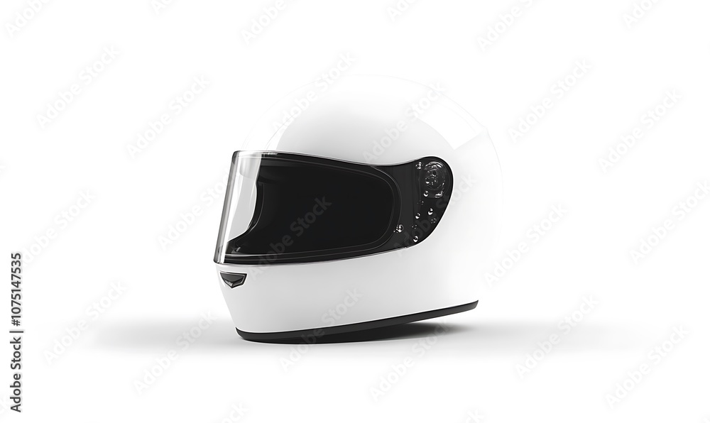 Fototapeta premium White motorcycle helmet with glass mockup