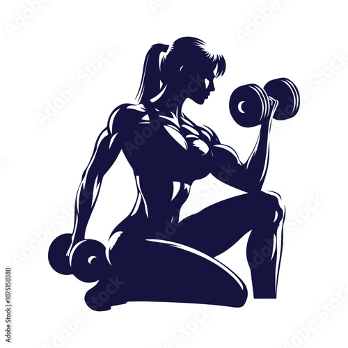Women Gym and Fitness Silhouette Illustration Vector Design 