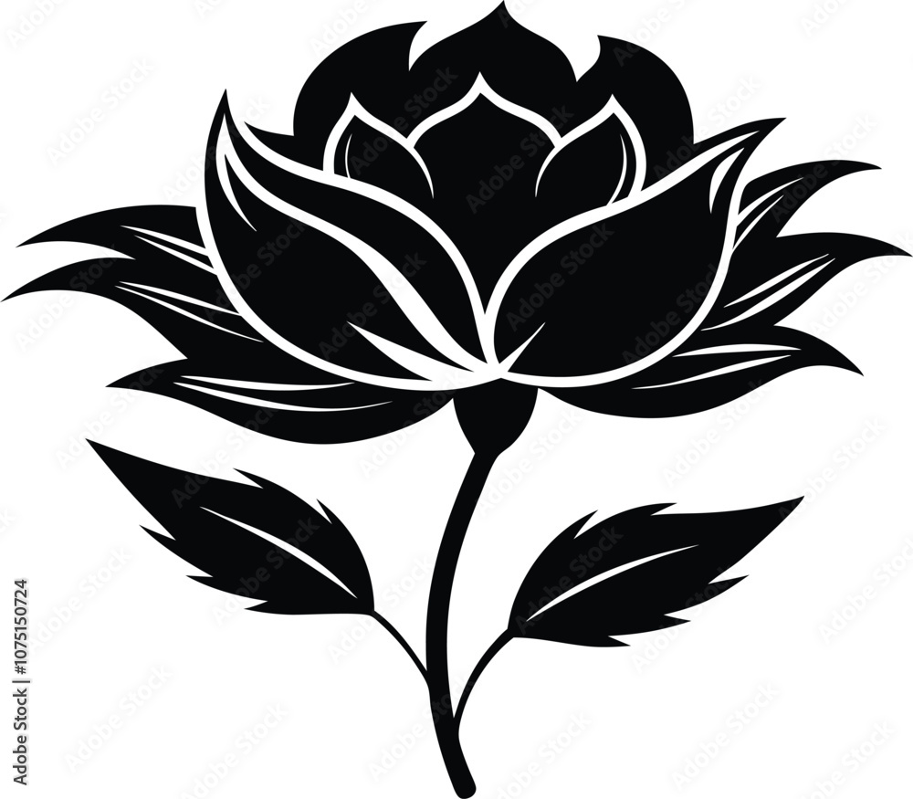 flower silhouette flower icon black vector floral clipart flower silhouette flower icon black vector floral clipart
