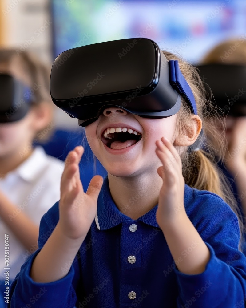 Engaged Students in Classroom Using Virtual Reality Headsets for Interactive Learning and Exploration, Enhancing Education Through Innovative Technology Experiences Engaged Students in Classroom Using Virtual Reality Headsets for Interactive Learning and Exploration, Enhancing Education Through Innovative Technology Experiences
