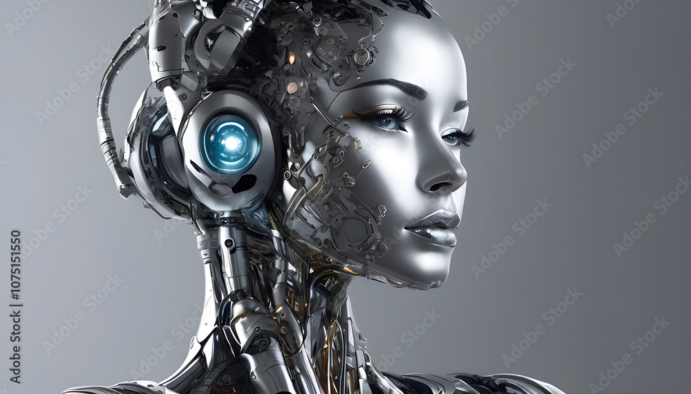 Robot with a woman's face Robot with a woman's face