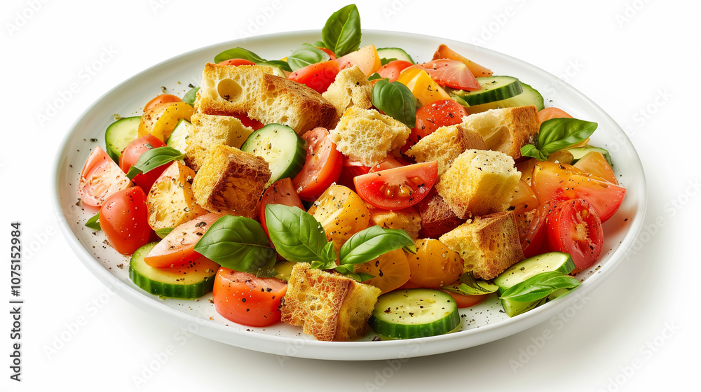 Panzanella Salad with Heirloom Tomatoes, Cucumber, and Fresh Basil Panzanella Salad with Heirloom Tomatoes, Cucumber, and Fresh Basil
