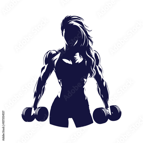 Women Gym and Fitness Silhouette Illustration Vector Design 
