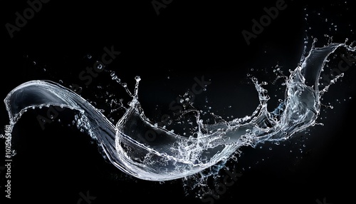 splash of water on blank black background