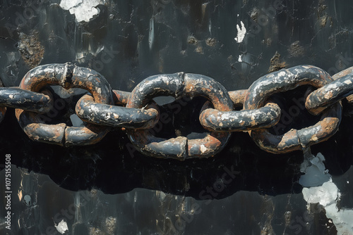 Broken chains symbolize freedom and liberation in a timeless struggle photo