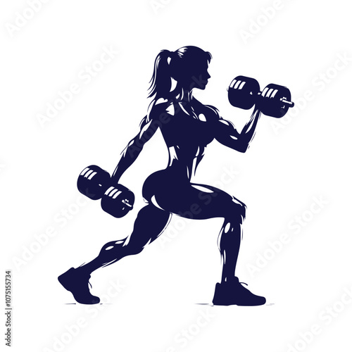 Women Gym and Fitness Silhouette Illustration Vector Design 