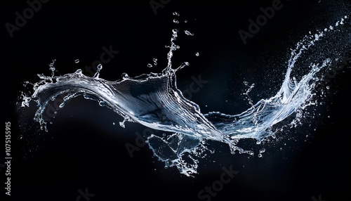 splash of water on blank black background
