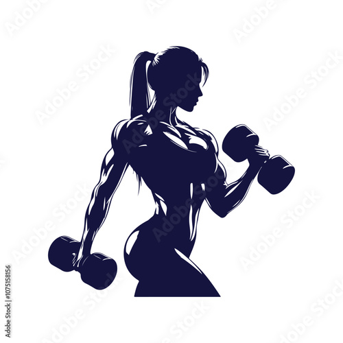 Women Gym and Fitness Silhouette Illustration Vector Design 