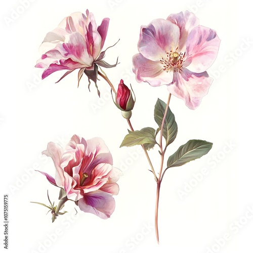 Fototapeta Naklejka Na Ścianę i Meble -   Color illustration of flowers in watercolor