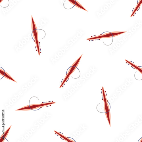 Seamless pattern of surgical wounds with sutures, representing a medical or healthcare concept