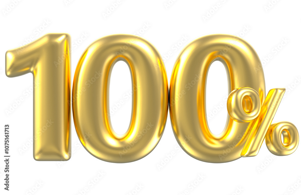 gold percent 100 3d render gold percent 100 3d render
