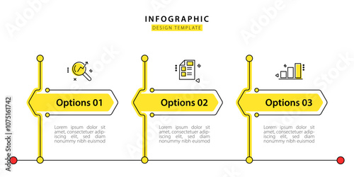 Business infographic template. 3 Step timeline journey. Process diagram, 3 options on white background, Infograph elements vector illustration.