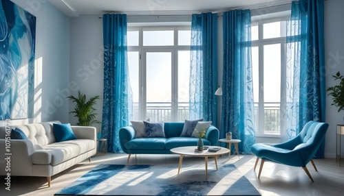 Fototapeta Naklejka Na Ścianę i Meble -  Photo interior modern design room 3d illustration