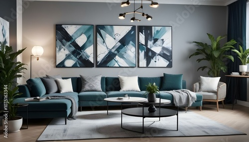 Photo interior modern design room 3d illustration