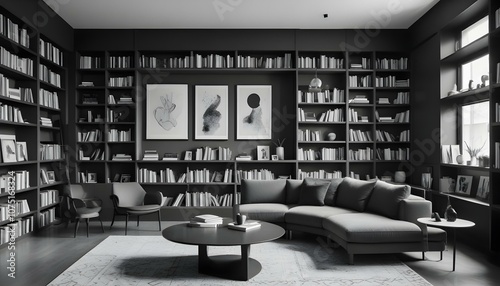 Fototapeta Naklejka Na Ścianę i Meble -  Photo interior modern design room 3d illustration