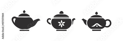 Set of teapot, vector illustration .