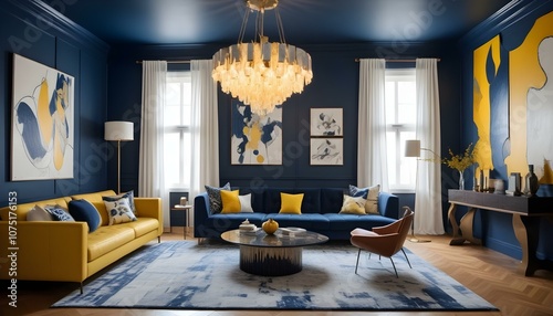 Fototapeta Naklejka Na Ścianę i Meble -  Photo interior modern design room 3d illustration