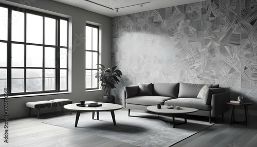 Fototapeta Naklejka Na Ścianę i Meble -  Photo interior modern design room 3d illustration