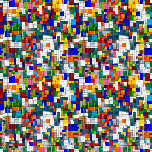 Seamless background pattern of colorful mosaic tiles in vibrant shades