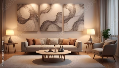 Photo interior modern design room 3d illustration