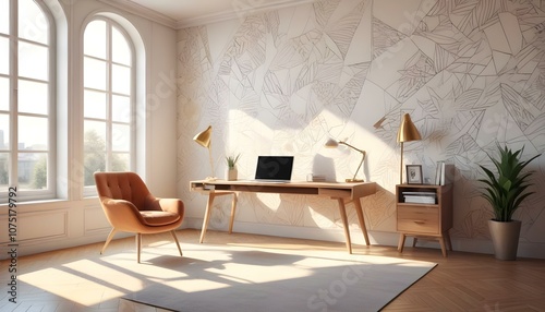 Fototapeta Naklejka Na Ścianę i Meble -  Photo interior modern design room 3d illustration