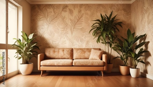 Fototapeta Naklejka Na Ścianę i Meble -  Photo interior modern design room 3d illustration