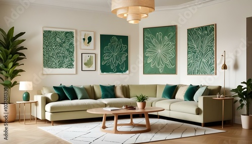 Fototapeta Naklejka Na Ścianę i Meble -  Photo interior modern design room 3d illustration