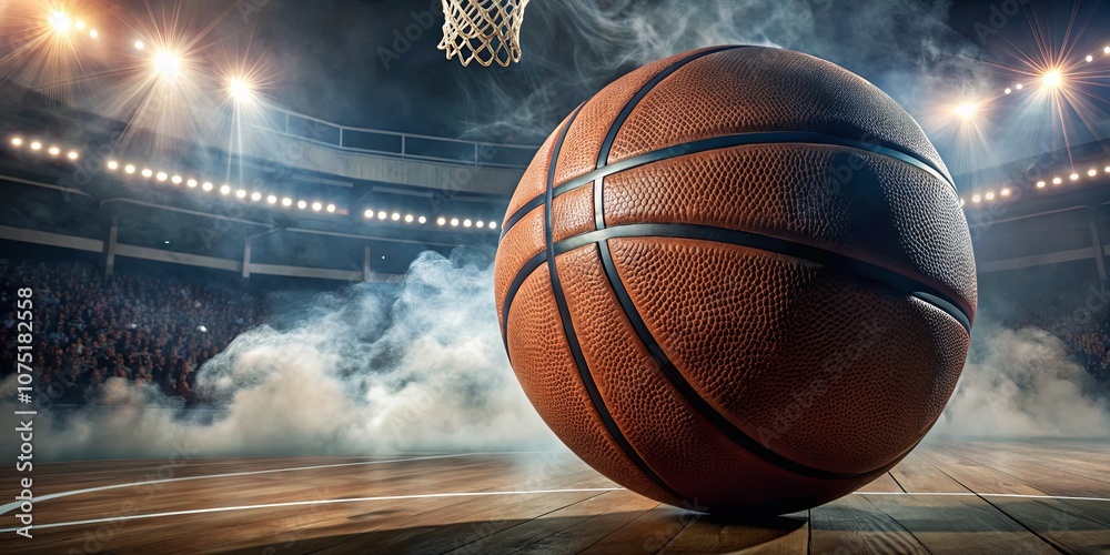 Dramatic Basketball Scene in an Arena Dramatic Basketball Scene in an Arena