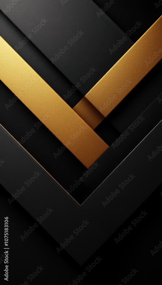 Layered golden and black shapes for elegant luxury aesthetics Layered golden and black shapes for elegant luxury aesthetics