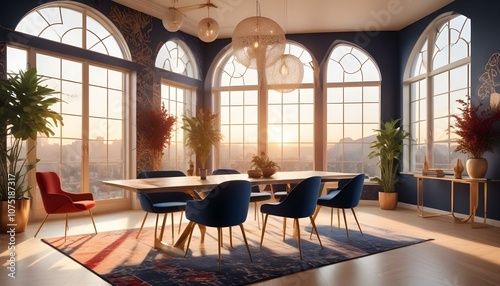 Fototapeta Naklejka Na Ścianę i Meble -  Photo interior modern design room 3d illustration